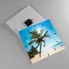 Wanduhr - Quadrat - Glasuhr - Strand Palme Meer - 30x30cm - Produktbild-Vorschau 2