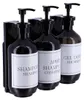 Set aus 3 schwarzen kunststoffspendern 500 ml bedruckt mit Produktbild-Vorschau 1