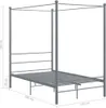 vidaXL Postel s baldachýnem Grey Metal 120x200 cm Náhled obrázku produktu 5