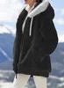 ASKSA Damen Fleecejacke Strickjacke Einfarbig Produktbild-Vorschau 2