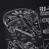 style3 Millennium Falcon Damen T-Shirt blaupause falkon, Produktbild-Vorschau 2