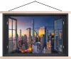 MuchoWow® Textilposter Ansicht - New York - Skyline 120x80 Produktbild-Vorschau 1