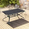 Outsunny Gartentisch Stahl 150x90 cm Wetterfest Balkontisch Produktbild-Vorschau 3