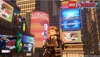 A city scene with large digital billboards advertising various products and brands, featuring LEGO characters. Podgląd zdjęcia produktu