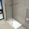 140X200cm Walk in Duschwand Milchglas 10mm ESG Produktbild-Vorschau 2