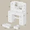 Make-uptafel met spiegel, LED-verlichting, stopcontact, 107 Productafbeelding-voorbeeld 6