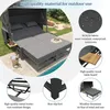 A double lounge chair with a canopy next to a swimming pool, with various close-up shots highlighting product features. Anteprima dell’immagine prodotto
