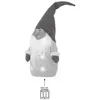 A decorative gnome figure with lights, shown against a white background, with battery information below. Produktbild-Vorschau