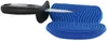 An oyster knife with a black handle and a silver blade is shown inserted into a blue silicone holder. Produktbild-Vorschau