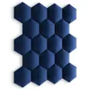 A collection of dark blue hexagonal wall panels arranged in a staggered pattern against a white background. Náhled obrázku produktu