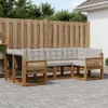 vidaXL Outdoor-Sofagarnitur mit Kissen 6 pcs Natürlich und Produktbild-Vorschau 2