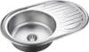 A stainless steel kitchen sink with a drainboard is shown from a slightly elevated angle against a white background. Produktbild-Vorschau