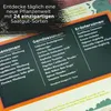 A close-up view of a product packaging with lists of seeds for vegetables, herbs, and flowers. Produktbild-Vorschau