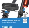 A close-up view of a bicycle light set mounted on handlebars, with text and icons indicating features. Anteprima dell’immagine prodotto