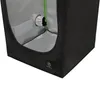 A close-up view of the corner of a black indoor grow tent with a silver interior. Produktbild-Vorschau