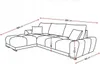 A line drawing of a sectional sofa with dimensions indicated by red lines and numbers. Produktbild-Vorschau