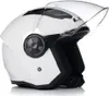 A white jet helmet with a clear visor, shown from the side. Anteprima dell’immagine prodotto