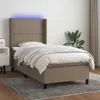 vidaXL Boxspringbett mit Matratze & LED Taupe 100x200 cm Produktbild-Vorschau 2