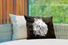 MuchoWow® Outdoor Kissen - Weiße Hortensie vor schwarzem Produktbild-Vorschau 3