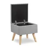 Pouf Relaxdays con vano portaoggetti, rivestimento in finto Anteprima dell’immagine prodotto 6