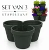 Benza – Stapelbare plantenpotten set van 3 – Ø 44 x 20 cm – Productafbeelding-voorbeeld 1