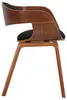 A side view of a modern chair with a wooden frame and black upholstery. Náhled obrázku produktu