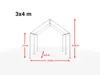 A diagram of a party tent with dimensions indicated. Produktbild-Vorschau