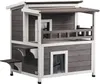 Katzenhaus Katzenhöhle Katzen Hütte Holz Outdoor 2-stöckig Produktbild-Vorschau 10