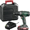 A cordless drill, its charger, and a carrying case are displayed against a white background. Produktbild-Vorschau