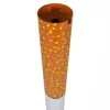 A tall, cylindrical object resembling a cigarette, with an orange body speckled with yellow, standing on a white base. Produktbild-Vorschau