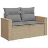 vidaXL 6-tlg. Garten-Sofagarnitur mit Kissen Beige Poly Produktbild-Vorschau 4