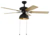 DeckenventilaTor Schwarz mit Beige 130cm mit Zugkordel Produktbild-Vorschau 7