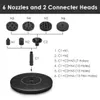 Diagram showing how to assemble different nozzle attachments for a solar fountain. Produktbild-Vorschau