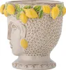A ceramic pot shaped like a woman's head, decorated with lemons and leaves. Náhľad obrázku produktu