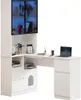 Eckschreibtisch mit Regal LED-Vitrine 120x80x180cm Produktbild-Vorschau 7