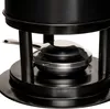 A close-up of a black fondue pot stand with a silver burner underneath. Podgląd zdjęcia produktu