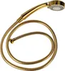 A gold-colored hand shower with a flexible hose, presented against a white background. Produktbild-Vorschau