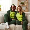 Pyjama Onesie Kigurumi Kostüm für Erwachsene Grün Produktbild-Vorschau 7