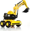A yellow and black toy excavator is shown against a white background. Podgląd zdjęcia produktu
