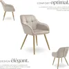 Chaise MARILYN aspect velours capitonné - taupe/or, Lot de Voir les images du produit 3
