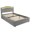 Polsterbett mit LED-Beleuchtung und Schubladen, 90x200cm, Produktbild-Vorschau 9