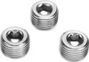 Three metal pipe plugs are arranged on a white background. Náhľad obrázku produktu