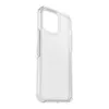A clear, side-view product shot of a transparent phone case against a white background. Voir les images du produit