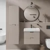 A modern bathroom vanity and tall cabinet are shown against a neutral wall. Náhľad obrázku produktu