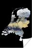 MuchoWow® Poster Karte von Europa - Blau - Schwarz 80x120 Produktbild-Vorschau 1