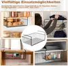 Collage of images showing wire storage baskets being used in different household settings. Produktbild-Vorschau