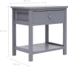 vidaXL Nočný stolík Grau 40 × 29 × 42 cm Paulownia Holz Náhľad obrázku produktu 5
