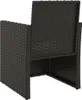 A dark brown rattan garden chair is shown from a rear-side angle against a white background. Anteprima dell’immagine prodotto