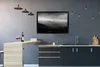 MuchoWow® Gerahmtes Poster Schwarz-Weiß-Foto der Berge rund Produktbild-Vorschau 2
