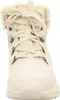 A close-up front view of a beige winter boot. Voir les images du produit